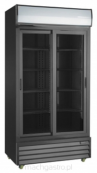 Szafa chłodnicza przeszklona RQ1100SL-BLACK | 1000l | drzwi przesuwne | czarna (SD1001SL)