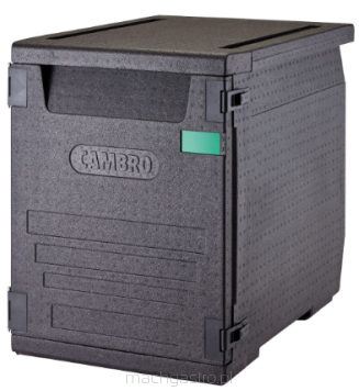 Pojemnik termoizolacyjny Cam GoBox® ładowany od przodu, na pojemniki 600x400 mm, z 9 wbudowanymi prowadnicami, 126 L, 770x540x687 mm