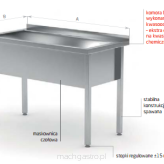 Stół z basenem jednokomorowym H=300 mm POL-205/3