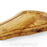 Deska do serwowania z drewna oliwnego z rowkiem, 300x210x18 mm