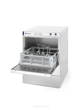 Zmywarka do szkła 40x40 dozownikiem detergentu i pompą spustową Hendi