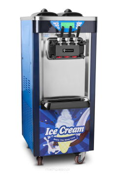 Maszyna do lodów włoskich | automat do lodów soft | nocne chłodzenie | 2 smaki + mix | niebieska | 2x6l | RQ208C-B