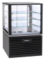 Witryna chłodnicza, cukiernicza, oświetlenie LED, czarna, 325 L