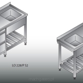 Stół zlewozmywakowy 1- zbiornikowy LO 228/PS2     