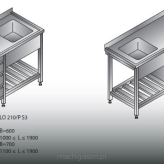 Stół zlewozmywakowy 1 - zbiornikowy LO 210/PS3; LO 210/LS3