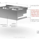 Stół wiszący z dwoma zlewami POL-221-WI