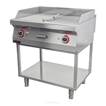 Płyta grillowa elektryczna gładka-ryflowana na podstawie szkieletowej 700.PBE-800GR.T