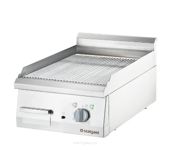 Płyta grillowa elektryczna, chromowana, ryflowana, P 4 kW, U 400 V