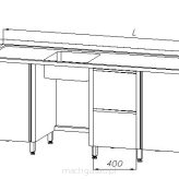 Stół ze zlewem 1-komorowym, blokiem dwóch szuflad i dwoma szafkami E2170