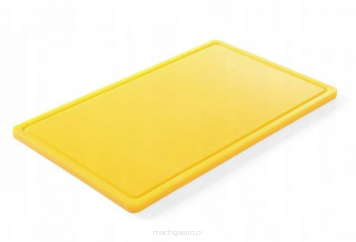 Deska do krojenia HACCP - GN 1/1 żółta do drobiu surowego (gładka i z wycięciem)