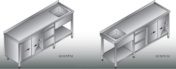 Stół zlewozmywakowy 1- zbiornikowy LO 227/PS2    