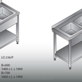 Stół zlewozmywakowy 2 - zbiornikowy LO 236/P; LO 236/L   