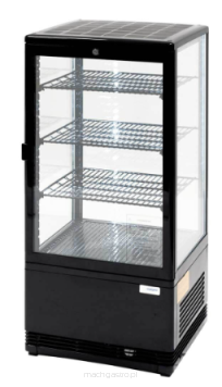 Witryna ekspozycyjna, czarna, oświetlenie LED, 78 L