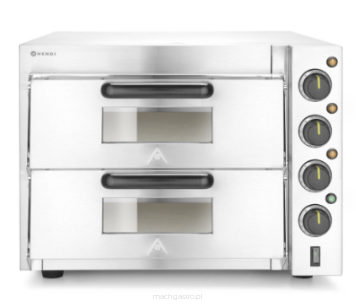 Piecyk do pizzy 2-komorowy 3.0 kW, srebrny, 580x560x435 mm
