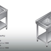 Stół zlewozmywakowy 2 - zbiornikowy LO 239/PS2; LO239/LS2  