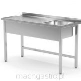 Stół ze zlewem 1-komorowym – skręcany, Kitchen Line, 1000x600x850 mm