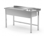 Stół ze zlewem 1-komorowym – skręcany, Kitchen Line, 1000x600x850 mm
