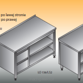 Stół roboczy z blokiem szuflad i szafką otwartą, LO 136/LS2; LO 136/PS2