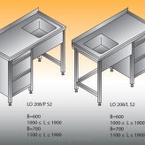 Stół zlewozmywakowy 1 - zbiornikowy LO 208/PS2; LO 208/LS2
