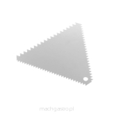 Skrobka cukierniczo-piekarnicza ze stali nierdzewnej, trójkątna, grzebień 110x110 mm