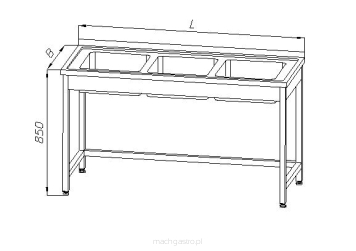 Stół ze zlewem 3-komorowym  E2410