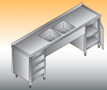 Stół zlewozmywakowy 2- zbiornikowy LO 250/S3