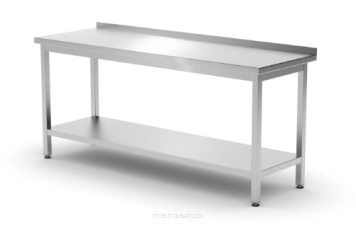Stół przyścienny z półką | skręcany | Kitchen Line | 1800x600x850 mm