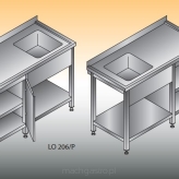 Stół zlewozmywakowy 1- zbiornikowy LO 206/P; LO 206/L