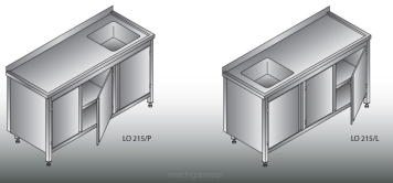 Stół zlewozmywakowy 1- zbiornikowy LO 215/P; LO 215/L