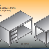 Stół roboczy z blokiem szuflad i półką, LO 135/LS3; LO 135/PS3