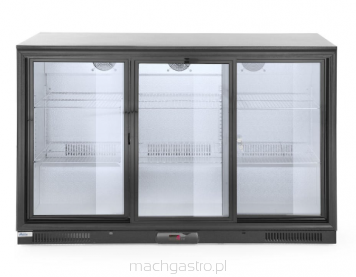 Lodówka barowa z potrójnymi drzwiami suwanymi, 254L, czarny, 220-240V/160W, 1350x520x(H)865mm