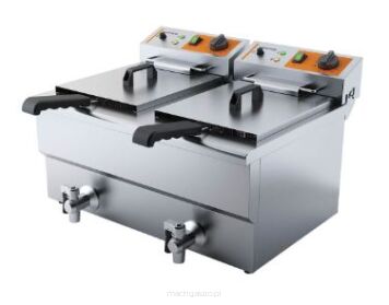 Frytownica elektryczna z kranem, 2-komorowa, Caterina, 2x8.0 L, 2x3.0 kW