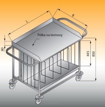 Wózek do termosów , kubków i talerzy LO 817
