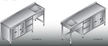 Stół zlewozmywakowy 1- zbiornikowy LO 226/PS2    