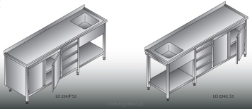 Stół zlewozmywakowy 1- zbiornikowy LO 224/PS3 