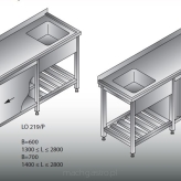 Stół zlewozmywakowy 1- zbiornikowy LO 219/P; LO 219/L