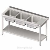 Stół ze zlewem trzykomorowym z półką 981146150