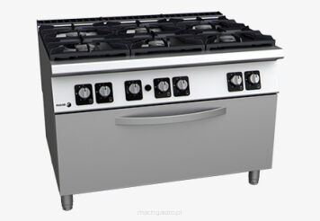 Kuchnia gazowa 6 - palnikowa z dużym piekarnikiem gazowym | 64.20 kW | 1200x930x850 mm