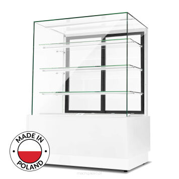 Witryna cukiernicza chłodnicza Dolce Visione Basic 900 BIANCO | 900x690x1300 mm | białe wnętrze