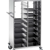 Wózek na tace / naczynia nadaje się do tac 1/1 GN lub standardowych tac stołówkowych o wymiarach 443 x 343 mm 300083