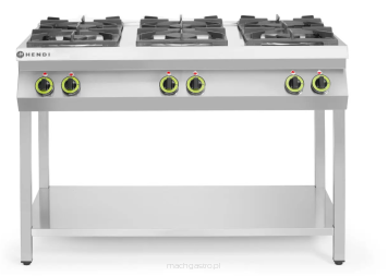 Kuchnia gazowa 6-palnikowa na podstawie otwartej, Kitchen Line, 28.5 kW