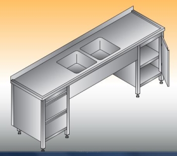 Stół zlewozmywakowy 2- zbiornikowy LO 250/S2 