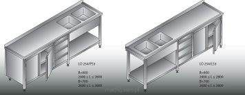 Stół zlewozmywakowy 2- zbiornikowy LO 254/S3 