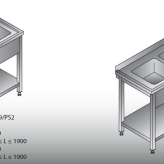 Stół zlewozmywakowy 2 - zbiornikowy LO 238/PS3; LO238/LS3  