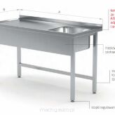 Stół ze zlewem bez półki POL-211-P