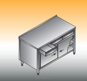 Stół roboczy z szufladami i szafką suwaną | LO130