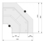 Witryna chłodnicza | narożnikowa | wewnętrzna | chłodzenie dynamiczne | 1526x1526x1270 mm - 2