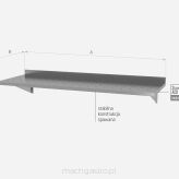 Półka wisząca na konsolach perforowana - z dwiema konsolami POL-382-PERF