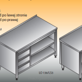 Stół roboczy z blokiem szuflad i szafką otwartą, LO 136/LS3; LO 136/PS3