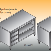 Stół roboczy z blokiem szuflad i szafką otwartą | LO136/LS3 | LO136/PS3
